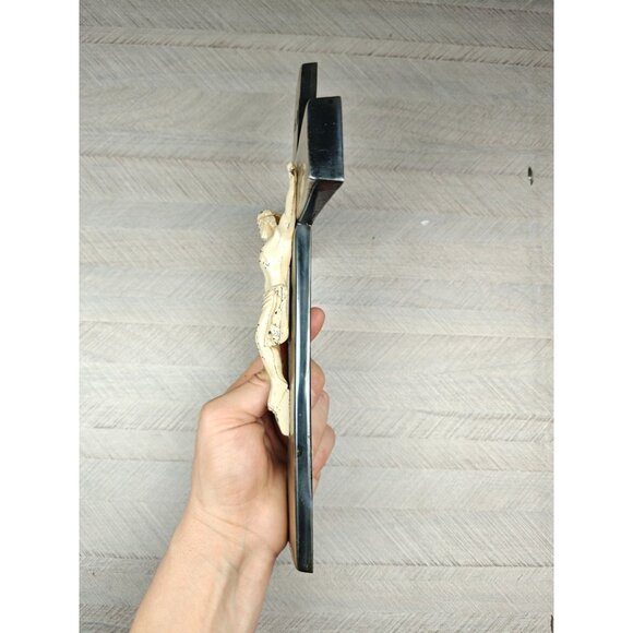 Vintage Metal Wall Crucifix 10" INRI Jesus Figure Religious Christian Décor - Picture 7 of 8